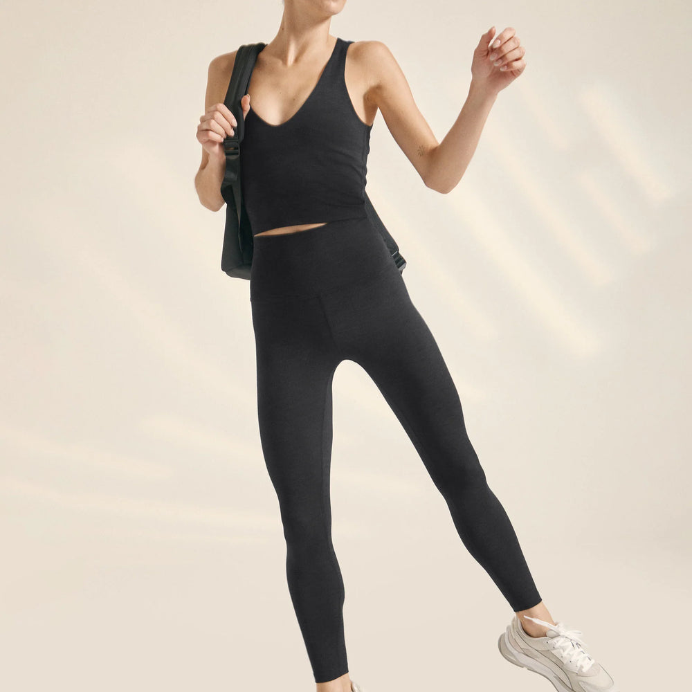 Heather Rib High Waist Midi Legging