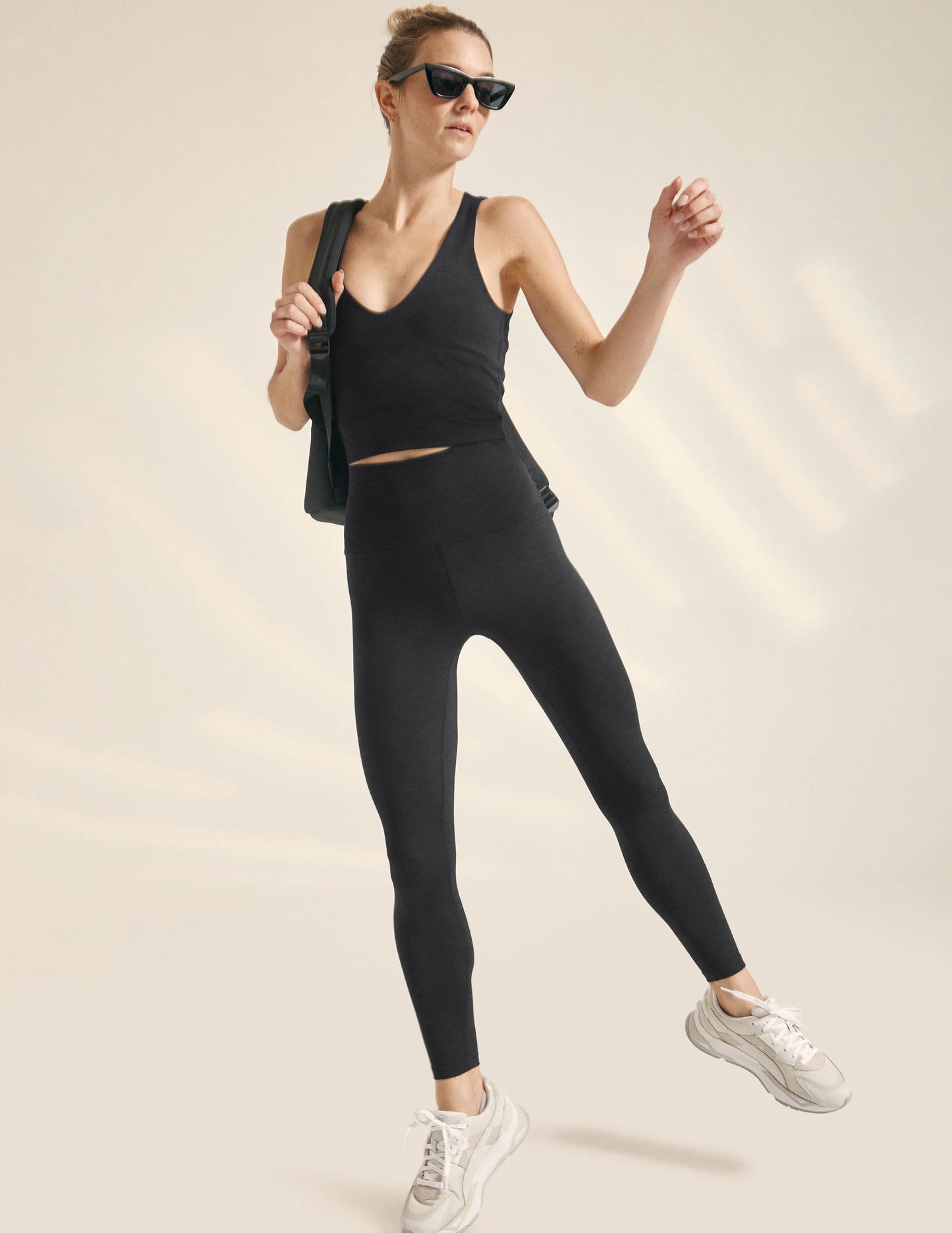 Heather Rib High Waist Midi Legging